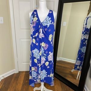 Floral High Neck Sleeveless Dress